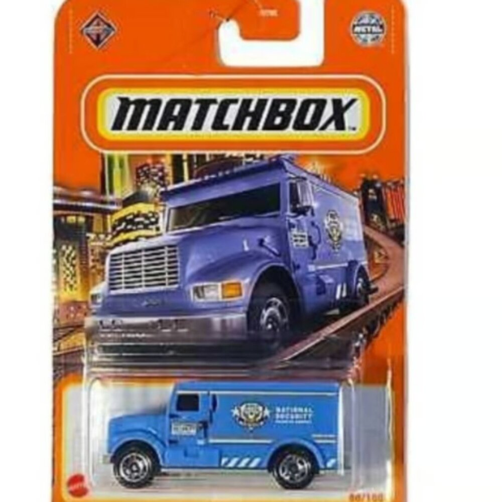 MATCHBOX INTERNATIONAL ARMOURED CAR BLUE NATIONAL SECURITY